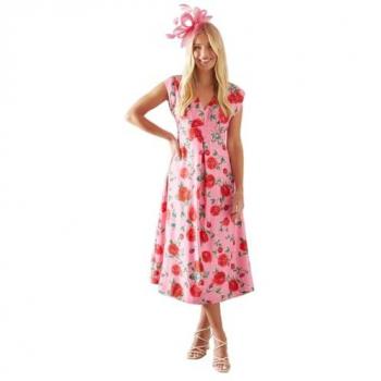 Women's Petite Floral Twist Midi Dress