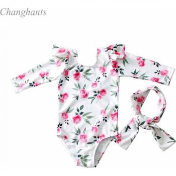 Traje de Baño Infantil Rosa y Blanco