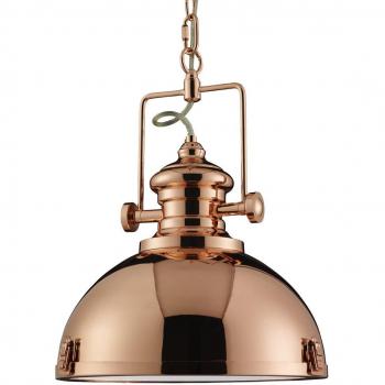 Industrial Copper Pendant Light with Acrylic Diffuser