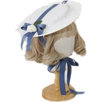 Vintage Court Fairy Top Hat with Lace Flower for Women