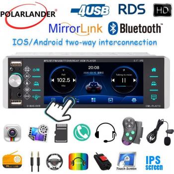 Lecteur MP5 autoradio 1DIN tactile RDS AM FM 4 USB 5,1 Mirrorlink Android 10