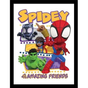 Marco de Póster de Marvel: Spidey y su Círculo de Héroes Inigualables, 40 cm x Negro