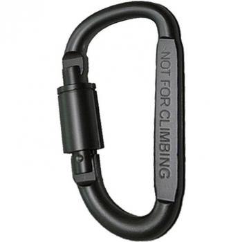 10 Pcs Black D-Shaped Climbing Keychain Carabiner Hooks