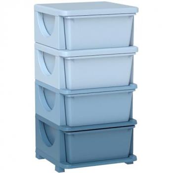 4-Tier Blue Toy Organizer Chest for Children