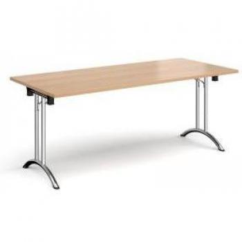 Bechow 1800 × 800 mm Chrome‑Leg Folding Table – Curved Base Rails