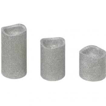 Lumières Argentées : Bougies LED Cylindriques – Trio