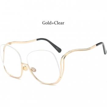 Luxus Randlose Runde Sonnenbrille für Frauen mit Halb-Rahmen und Gradienten