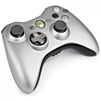 Xbox 360 Controller Sans Fil Argent avec Kit Recharge et Jouer