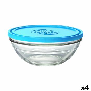 Porta Pranzo Rotonda con Coperchio Duralex Azzurro 2,4 L – Kit da 4