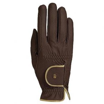 Gants d'Équitation Été avec Passepoil Moka