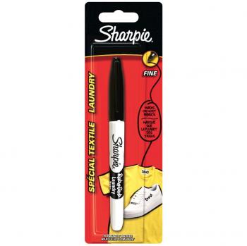 Schwarz: Sharpie 810630, wasserfester Stoffmarker mit feiner Spitze