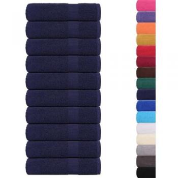 Set di asciugamani marino blu 10 pz – 50x100 cm, 360 gsm, 100% cotone
