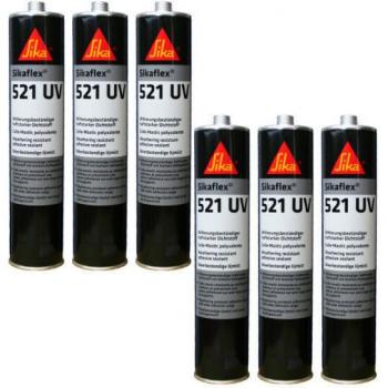 Lot 6 colles hybrides Sikaflex 521 UV – Blanc – 300 ml