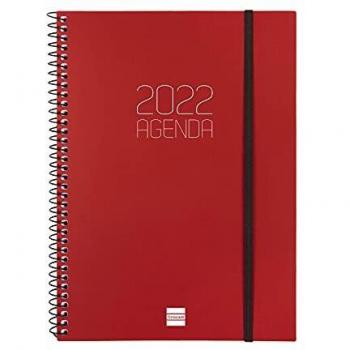 Agenda Finocam 2022 espiral burdeos E10 semana vista
