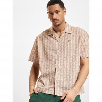 Lacoste Casual Manches Courtes Hemd Beige Größe 42