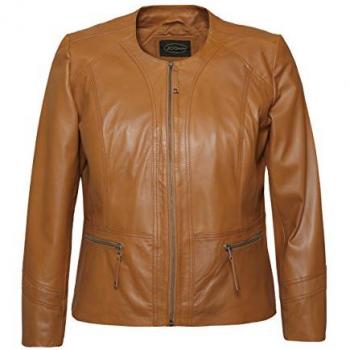 Damen Bikerjacke JCC 731-II Cognac Gr. 54 mit edlem Design