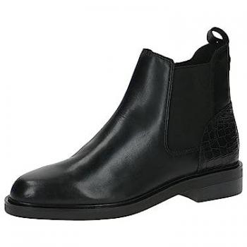 Botín CAPRICE Chelsea negro, cuero, tacón bloque, talla 37.5
