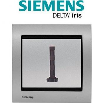 Prise Téléphone Argentée Delta Iris avec Plaque Aluminium