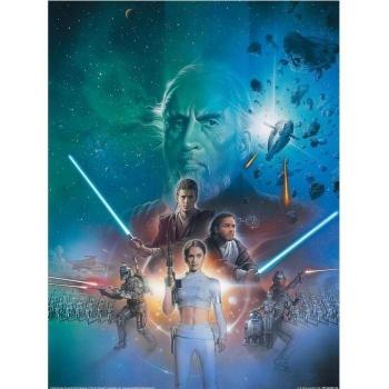 Póster Star Wars Episodio II 40cm Verde y Azul