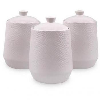Set Maestro Ceramica Bianco per Zucchero, Tè e Caffè – 3 unità