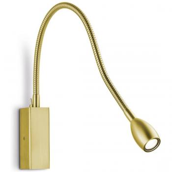 Banu 30 cm LED Wall Light in Brass, Built‑in Switch
