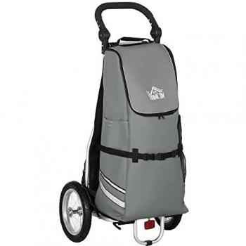 Tracteur de panier vélo pliable – sac tissé amovible, 55 L