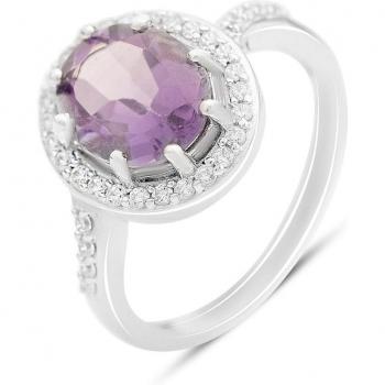 Natuurlijke amethist ring in zilver, 2,627 ct, 3,64 g