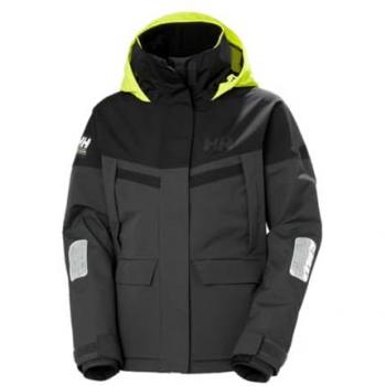 Helly Hansen Pier 4.0 Giacca Donna, Colore Nero/Giallo, Taglia M, Con Cappuccio