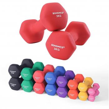 Set di Manubri Corti Esagonali 3 kg Rosso