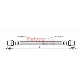 Tubo flexible de frenos para vehículos METZGER 4112307