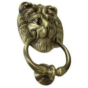 Rustic Brass Lion Door Knocker