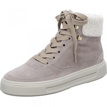 ARA Damen Veloursleder Schnürstiefelette Beige Flacher Absatz 37,5