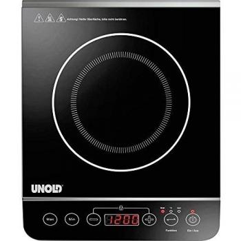 Unold 58105 Cucina Mobile Nero/Argento con Piano di Acciaio Inox