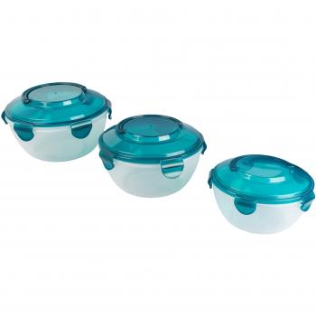 Genialo XXL Party-Schüsseln, 3-teilig, blau transparent