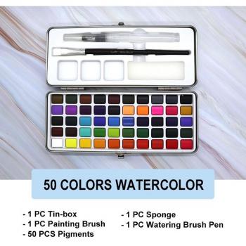 SeamiArt Beginner's 50-Color Watercolor Paints