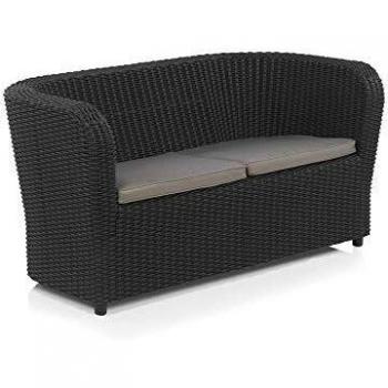 Sofà in rattan grafite per esterni 2 posti