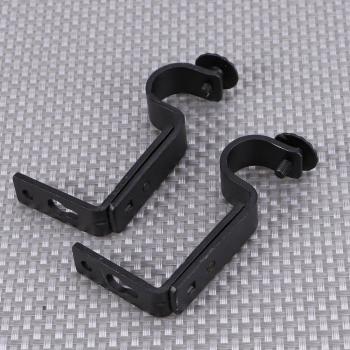Black Adjustable Curtain Bracket Holders (2pcs, 18-22mm)