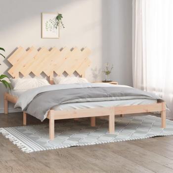 Cadre de lit 140x200 cm sans matelas en bois massif