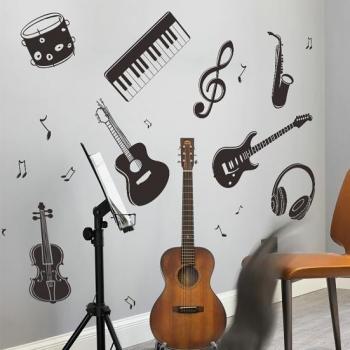 Decoración de pared con motivos de instrumentos musicales, autoadhesivos de PVC para ventana y hogar