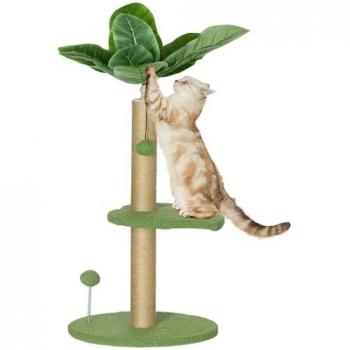 Arbre Design Tropical – Plateforme, Griffoir, Boules (Beige/Vert)