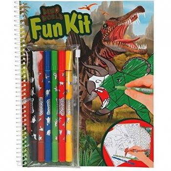 Colouring Book Fun Kit with Fibre-Tip Pens Dino World