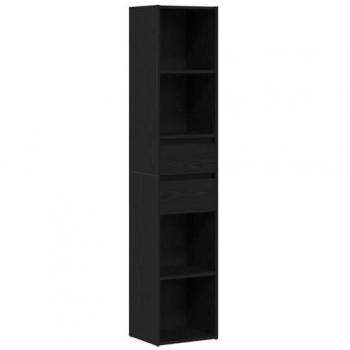 Black Oak Engineered Wood Bookcase – 36×30×171 cm (Modular Design)