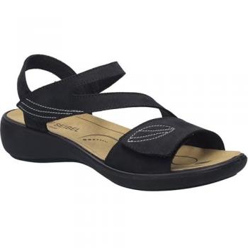 Sandales Josef Seibel Ibiza 08, finition Nubuck Noir