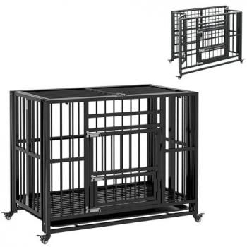 Jaula Modular Negra 94x58x78 cm – Ideal para Mascotas