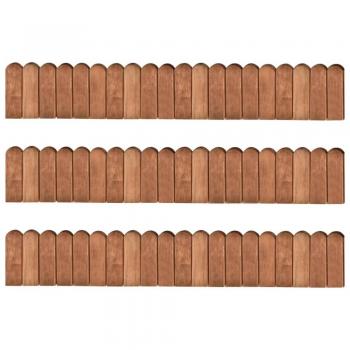 Bordures de jardin 3 pcs 120 cm en bois de pin imprégné