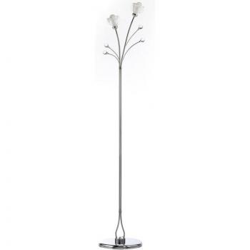 Piantana con 2 Luci Diamante in Metallo e Vetro