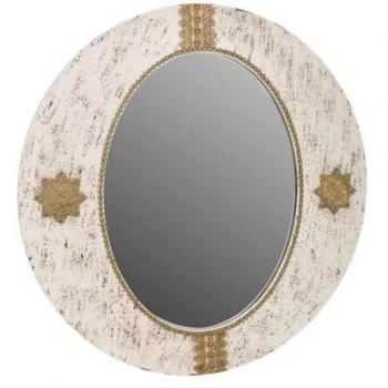 Espejo de pared Alexandra House Living Dorado Madera de mango 1 x 80 x 80 cm
