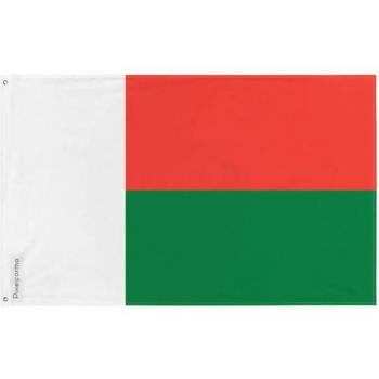 Madagascar Flag Banner – 128x192 cm – Durable Polyester – Double‑Face – 2 Iron Fasteners