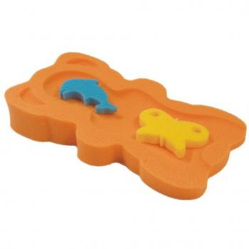 Tappetino da Bagno Spugna Extra Pensante per Neonati e Bambini, Fino a 6 kg e 60 cm di Altezza, Con Rilievi Antiscivolo, Color Arancione