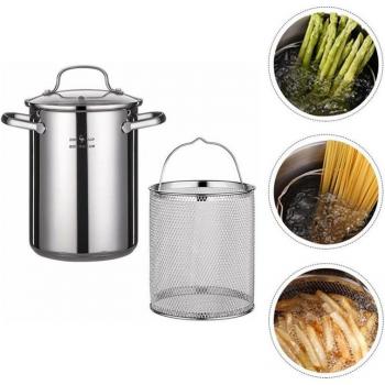 Küchen Friteuse aus Edelstahl mit Sieb für Spaghetti